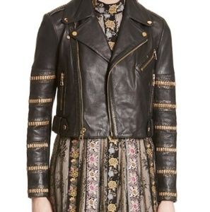 Alice + Olivia Black Cody Gold Metal Jacket